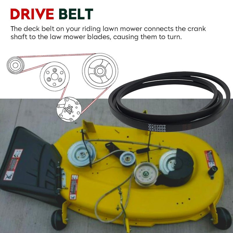 CTPOWER Replaces GX20006 Drive Belt, 88.9 Inch, for John Deere D110 D140 L110 L111 L118 L120 LA115 LA125 LA130 Lawn Mowers - Image 3